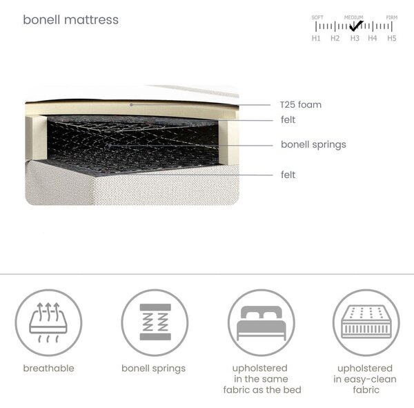 Svijetlo sivi boxspring krevet s prostorom za pohranu 200x200 cm Araya – Maison de Rêve