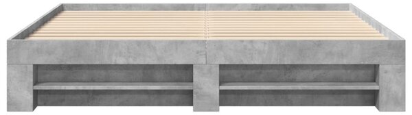 Okvir kreveta boja betona 200x200 cm od konstruiranog drva - Siva / 200 x 200 cm