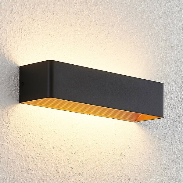 Arcchio LED zidna lampa Karam, 37 cm, crna, metalna, gore/dolje, prigušiva, Crno, Dnevni boravak/blagovaonica, Aluminij