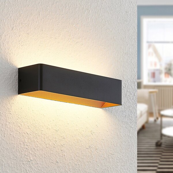 Arcchio LED zidna lampa Karam, 37 cm, crna, metalna, gore/dolje, prigušiva, Crno, Dnevni boravak/blagovaonica, Aluminij