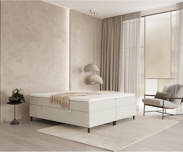 Krem boxspring krevet s prostorom za pohranu 160x200 cm Araya – Maison de Rêve