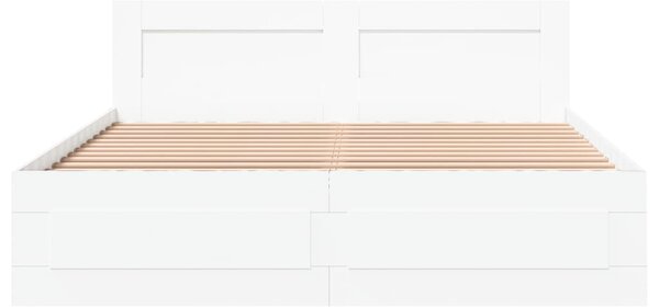 Okvir kreveta s uzglavljem bez madraca bijeli 160x200 cm - Bijela / 160 x 200 cm