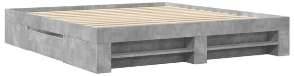 Okvir kreveta boja betona 200x200 cm od konstruiranog drva - Siva / 200 x 200 cm
