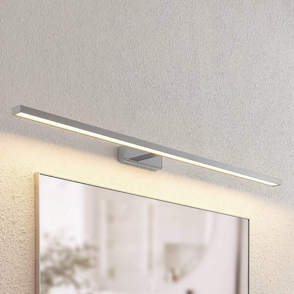 Lindby LED svjetiljka za ogledalo Jukka, 120 cm, krom, metal, IP44, Metalik, kupaonica, Aluminij