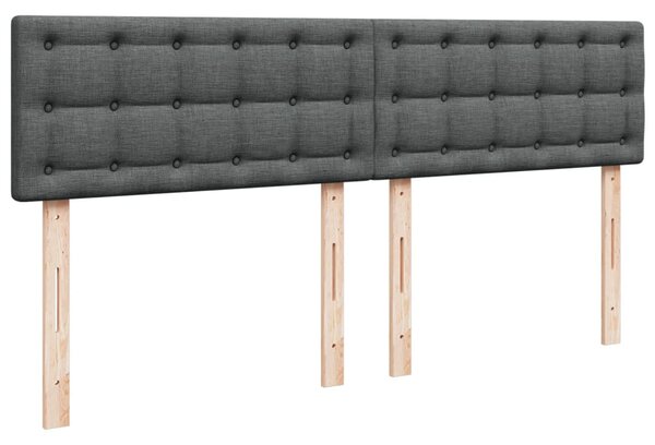 Krevet s oprugama i madracem tamnosivi 200 x 200 cm od tkanine - Siva / 200 x 200 cm