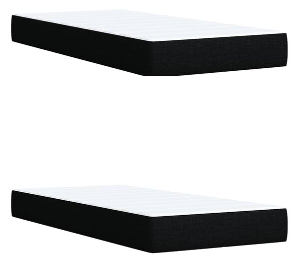 Krevet s oprugama i madracem crni 200x200 cm od tkanine - Crna / 200 x 200 cm