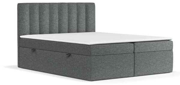 Tamno sivi boxspring krevet s prostorom za odlaganje 180x200 cm Novento – Maison de Rêve