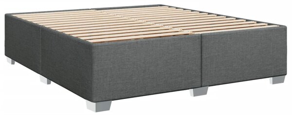 Krevet s oprugama i madracem tamnosivi 200 x 200 cm od tkanine - Siva / 200 x 200 cm