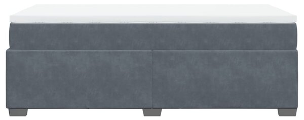 Box spring krevet s madracem tamnosivi 100x200 cm baršunasti - Siva / 100 x 200 cm