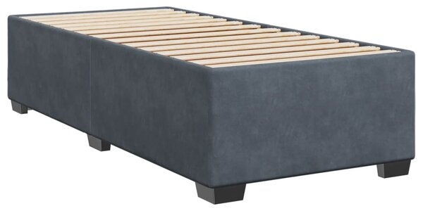 Box spring krevet s madracem tamnosivi 100x200 cm baršunasti - Siva / 100 x 200 cm