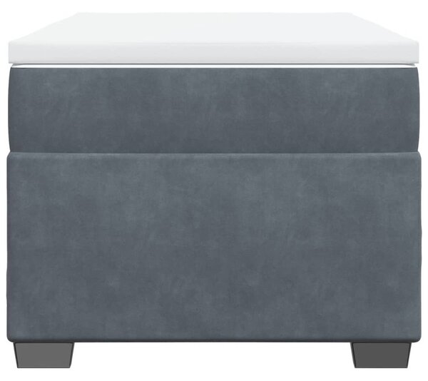 Box spring krevet s madracem tamnosivi 100x200 cm baršunasti - Siva / 100 x 200 cm