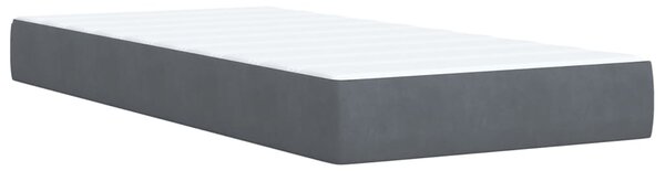 Box spring krevet s madracem tamnosivi 100x200 cm baršunasti - Siva / 100 x 200 cm