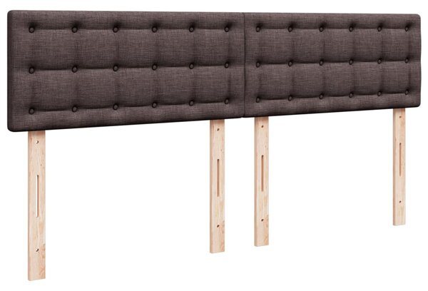 Krevet s oprugama i madracem tamnosmeđi 200x200 cm od tkanine - Smeđa / 200 x 200 cm