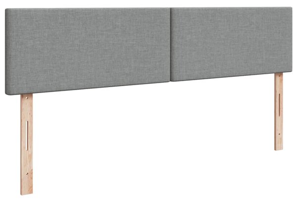 Krevet s oprugama i madracem svjetlosivi 200 x 200cm od tkanine - Siva / 200 x 200 cm