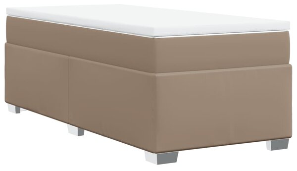 Krevet s oprugama i madrac cappuccino 80x200 cm od umjetne kože - Smeđa / 80 x 200 cm