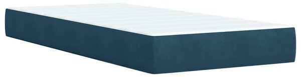 Box spring krevet s madracem tamnoplavi 90x190 cm baršunasti - Plava / 90 x 190 cm