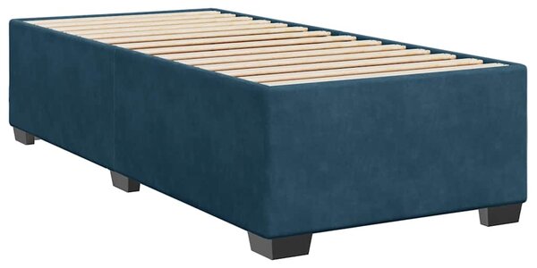 Box spring krevet s madracem tamnoplavi 90x190 cm baršunasti - Plava / 90 x 190 cm