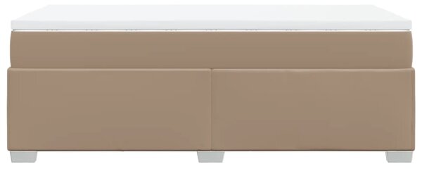 Krevet s oprugama i madrac cappuccino 80x200 cm od umjetne kože - Smeđa / 80 x 200 cm