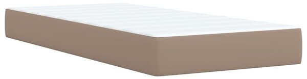 Krevet s oprugama i madrac cappuccino 80x200 cm od umjetne kože - Smeđa / 80 x 200 cm