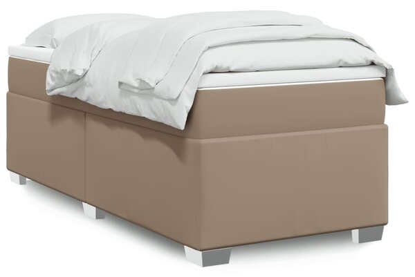 Krevet s oprugama i madrac cappuccino 80x200 cm od umjetne kože - Smeđa / 80 x 200 cm