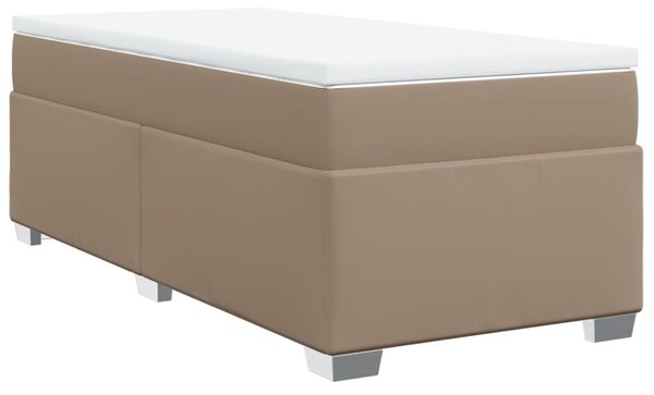 Krevet s oprugama i madrac cappuccino 80x200 cm od umjetne kože - Smeđa / 80 x 200 cm