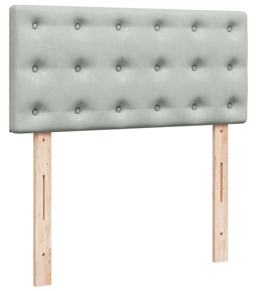 Box spring krevet s madracem svjetlosivi 100x200 cm baršunasti - Siva / 100 x 200 cm