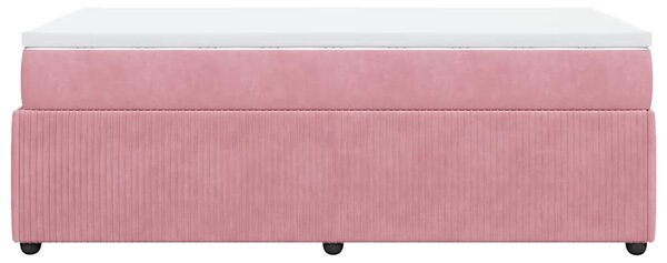 Box spring krevet s madracem ružičasti 80 x 200 cm baršunasti - Ružičasti / 80 x 200 cm