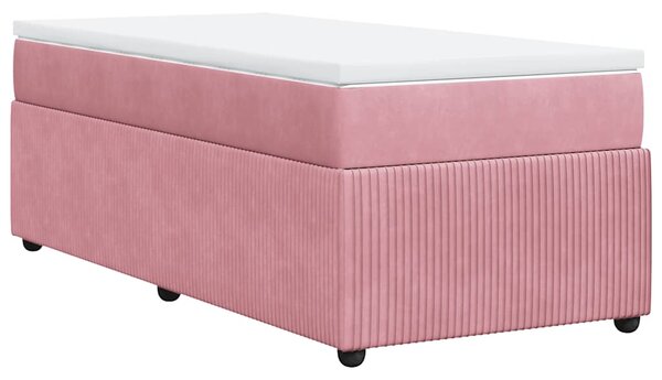 Box spring krevet s madracem ružičasti 80 x 200 cm baršunasti - Ružičasti / 80 x 200 cm