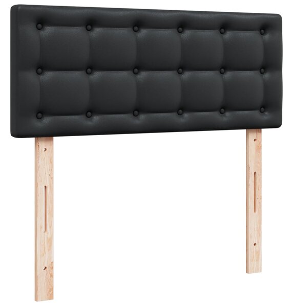 Krevet s oprugama i madracem crni 120 x 200 cm od umjetne kože - Crna / 120 x 200 cm