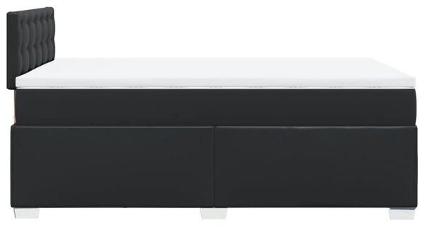 Krevet s oprugama i madracem crni 120 x 200 cm od umjetne kože - Crna / 120 x 200 cm