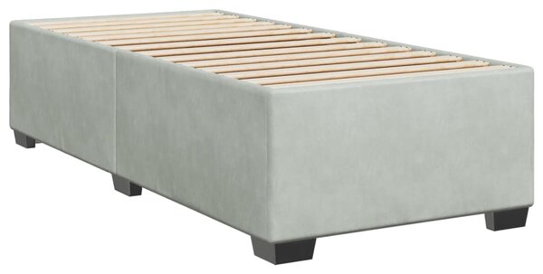 Box spring krevet s madracem svjetlosivi 100x200 cm baršunasti - Siva / 100 x 200 cm
