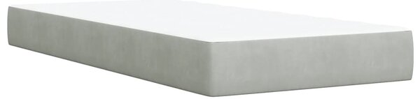 Box spring krevet s madracem svjetlosivi 100x200 cm baršunasti - Siva / 100 x 200 cm