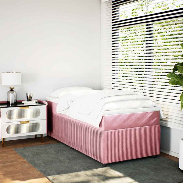 Box spring krevet s madracem ružičasti 80 x 200 cm baršunasti - Ružičasti / 80 x 200 cm