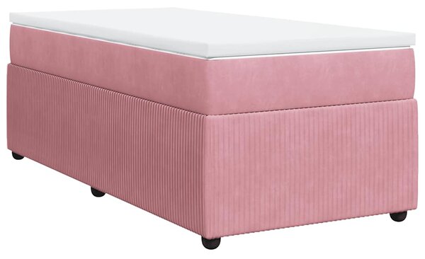 Box spring krevet s madracem ružičasti 80 x 200 cm baršunasti - Ružičasti / 80 x 200 cm