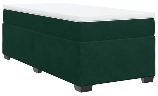 Box spring krevet s madracem tamnozeleni 100x200 cm baršunasti - Zelena / 100 x 200 cm