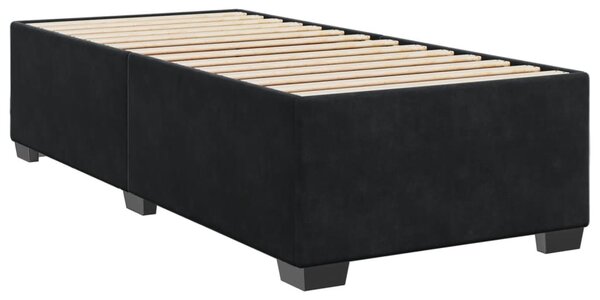 Box spring krevet s madracem crni 90x200 cm baršunasti - Crna / 90 x 200 cm