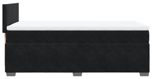 Box spring krevet s madracem crni 90x200 cm baršunasti - Crna / 90 x 200 cm