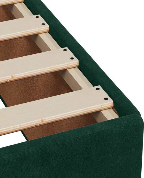 Box spring krevet s madracem tamnozeleni 100x200 cm baršunasti - Zelena / 100 x 200 cm