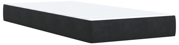 Box spring krevet s madracem crni 90x200 cm baršunasti - Crna / 90 x 200 cm