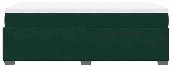 Box spring krevet s madracem tamnozeleni 100x200 cm baršunasti - Zelena / 100 x 200 cm