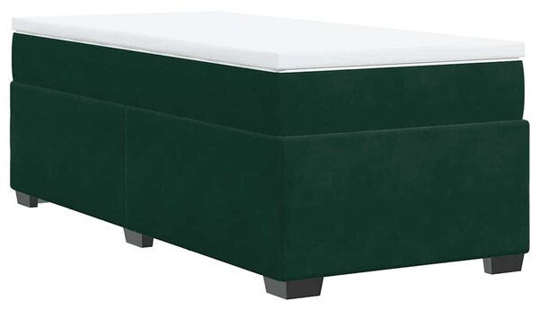 Box spring krevet s madracem tamnozeleni 100x200 cm baršunasti - Zelena / 100 x 200 cm
