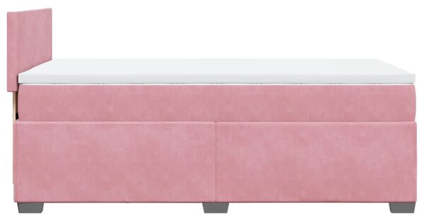 Box spring krevet s madracem ružičasti 100x200 cm baršunasti - Ružičasti / 100 x 200 cm