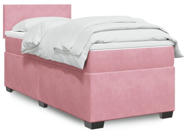 Box spring krevet s madracem ružičasti 100x200 cm baršunasti - Ružičasti / 100 x 200 cm