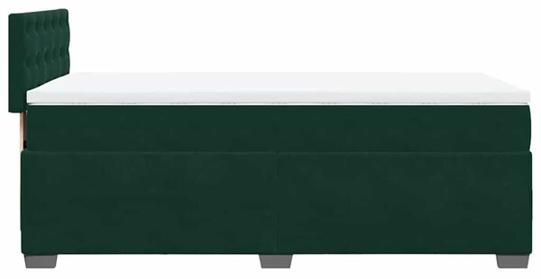 Box spring krevet s madracem tamnozeleni 80 x 200 cm baršunasti - Zelena / 80 x 200 cm
