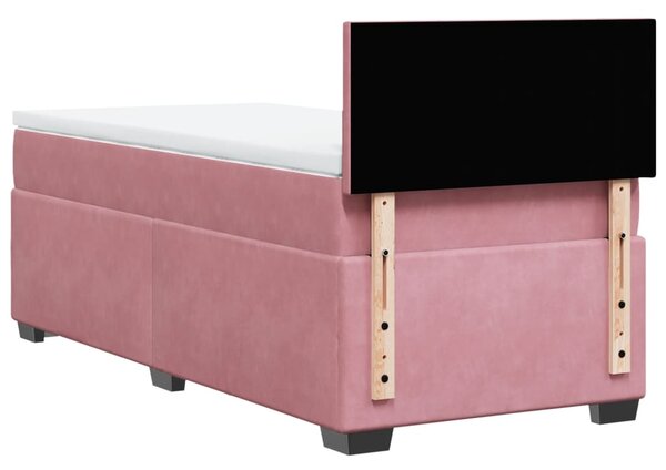 Box spring krevet s madracem ružičasti 100x200 cm baršunasti - Ružičasti / 100 x 200 cm