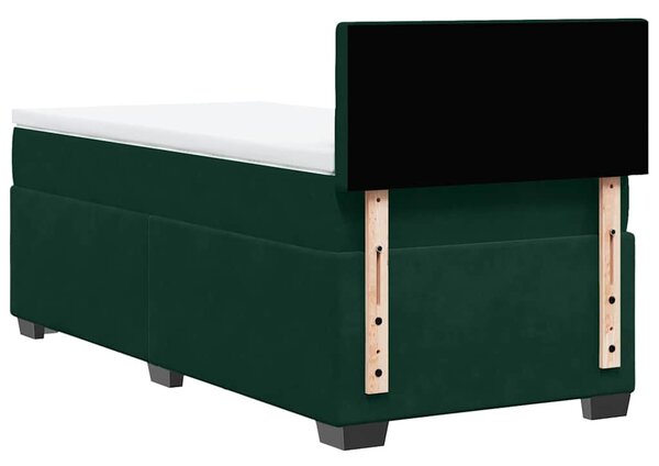 Box spring krevet s madracem tamnozeleni 80 x 200 cm baršunasti - Zelena / 80 x 200 cm
