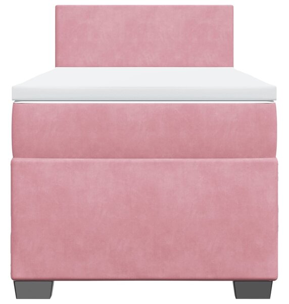 Box spring krevet s madracem ružičasti 100x200 cm baršunasti - Ružičasti / 100 x 200 cm