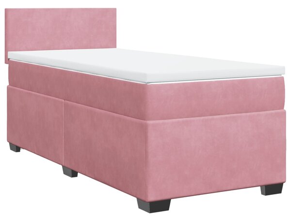 Box spring krevet s madracem ružičasti 100x200 cm baršunasti - Ružičasti / 100 x 200 cm