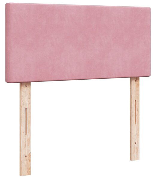 Box spring krevet s madracem ružičasti 100x200 cm baršunasti - Ružičasti / 100 x 200 cm