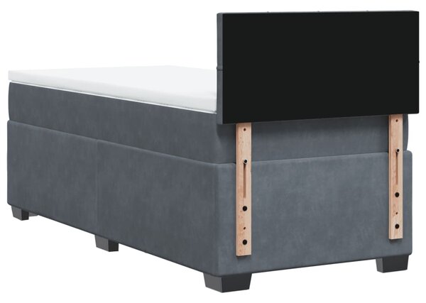 Box spring krevet s madracem tamnosivi 80 x 200 cm baršunasti - Siva / 80 x 200 cm